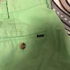 Lime Green Polo Shorts, Size 34, 9" inseam